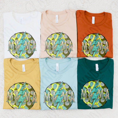 Concho Mama Green Sublimation Design PNG Digital Download Printable Mama Turquoise Cow Print