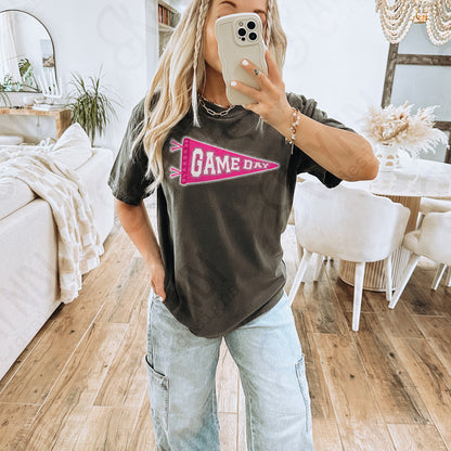 Game Day Pendant Silver 2 Pink Sublimation Design PNG Digital Download Printable School Spirit