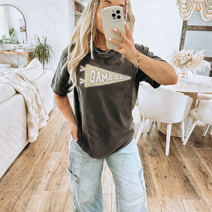 Game Day Pendant Silver 8 Cream Sublimation Design PNG Digital Download Printable School Spirit