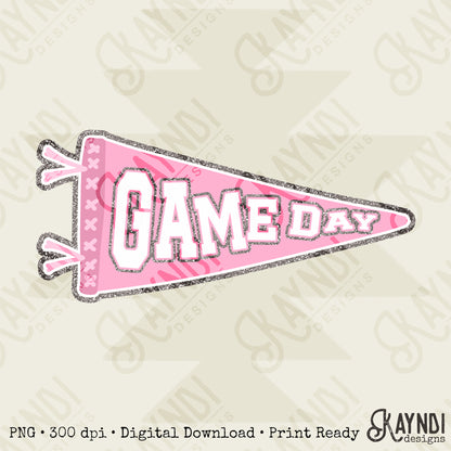 Game Day Pendant Silver 1 Light Pink Sublimation Design PNG Digital Download Printable School Spirit