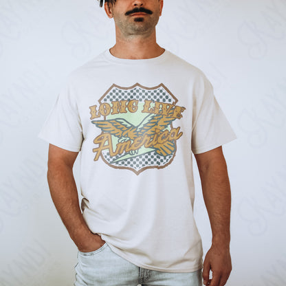 Long Live America 1 Sublimation Design PNG Digital Download Printable Vintage Eagle