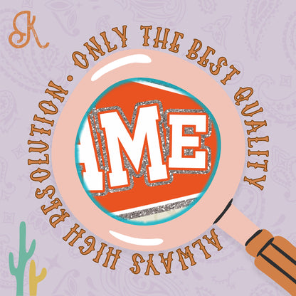 Game Day Pendant Silver 5 Orange Sublimation Design PNG Digital Download Printable School Spirit