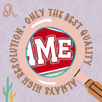 Game Day Pendant Silver 3 Red Sublimation Design PNG Digital Download Printable School Spirit