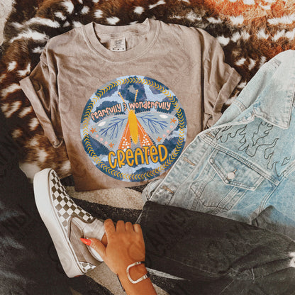 Fearfully and Wonderfully Created Sublimation Design PNG Digital Download Printable Faith Moth
