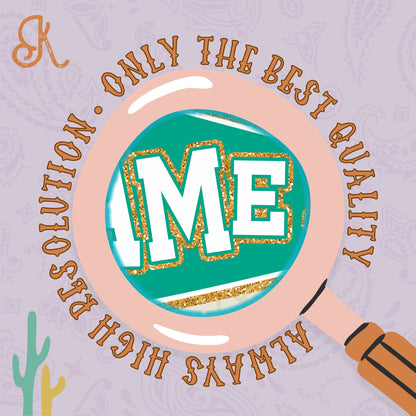 Game Day Pendant Gold 14 Green Teal Sublimation Design PNG Digital Download Printable School Spirit