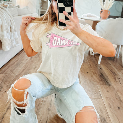 Game Day Pendant Silver 1 Light Pink Sublimation Design PNG Digital Download Printable School Spirit