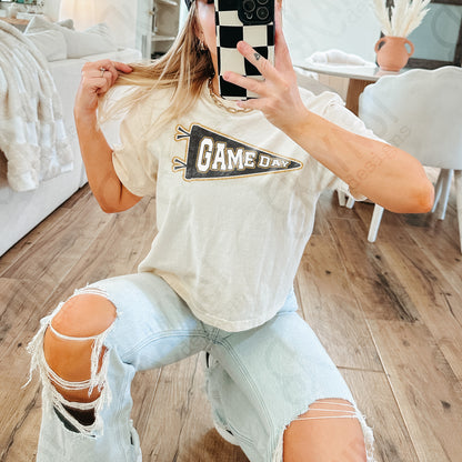 Game Day Pendant Gold 21 Black Sublimation Design PNG Digital Download Printable School Spirit