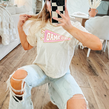 Game Day Pendant Gold 1 Light Pink Sublimation Design PNG Digital Download Printable School Spirit