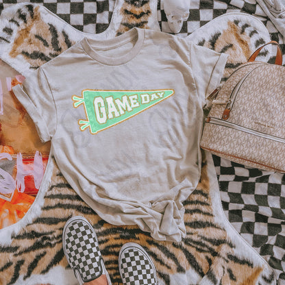 Game Day Pendant Gold 13 Green Light Sublimation Design PNG Digital Download Printable School Spirit