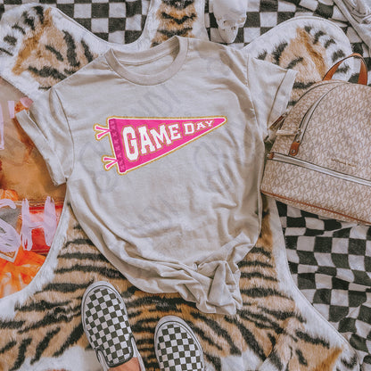 Game Day Pendant Gold 2 Bright Pink Sublimation Design PNG Digital Download Printable School Spirit