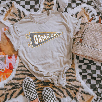 Game Day Pendant Gold 19 Gray Sublimation Design PNG Digital Download Printable School Spirit