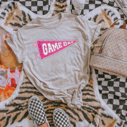 Game Day Pendant Silver 2 Pink Sublimation Design PNG Digital Download Printable School Spirit