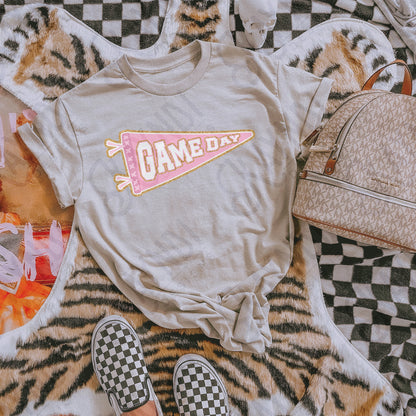 Game Day Pendant Gold 1 Light Pink Sublimation Design PNG Digital Download Printable School Spirit