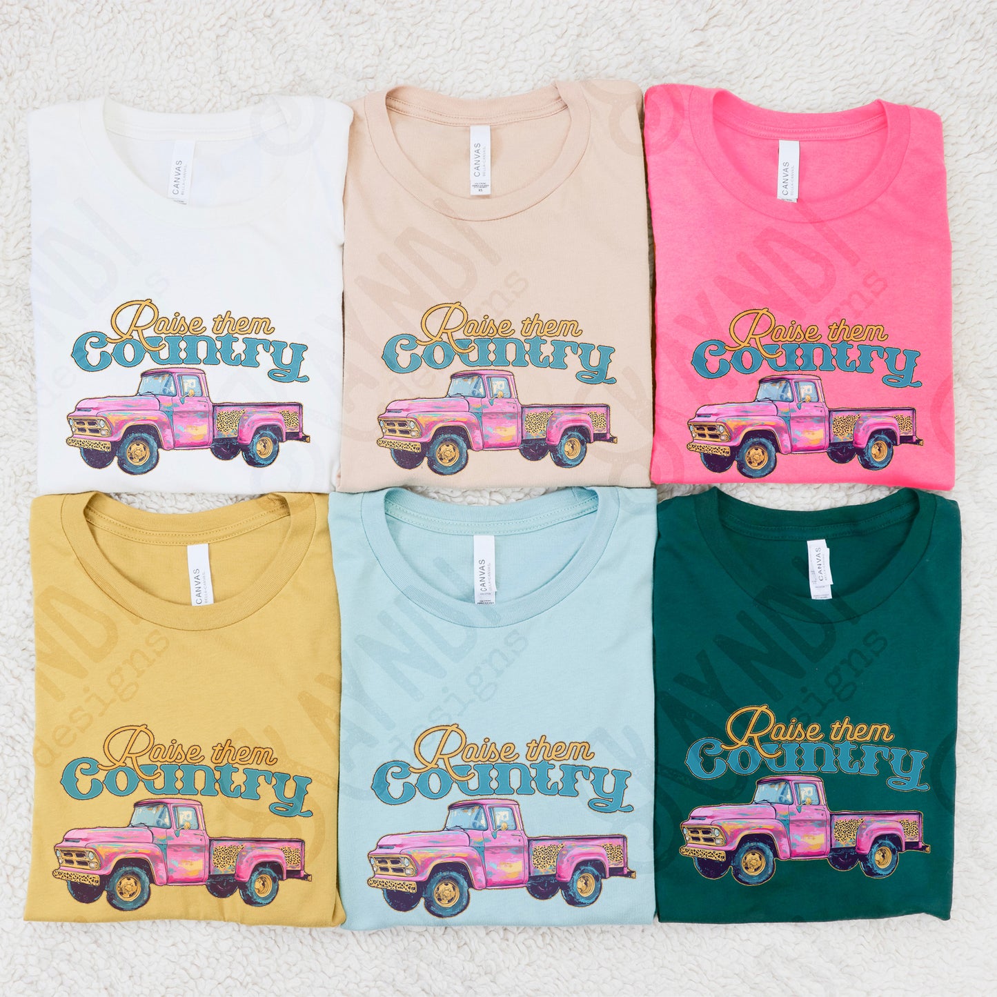 Raise Them Country Sublimation Design PNG Digital Download Printable Vintage Truck Pink Cheetah
