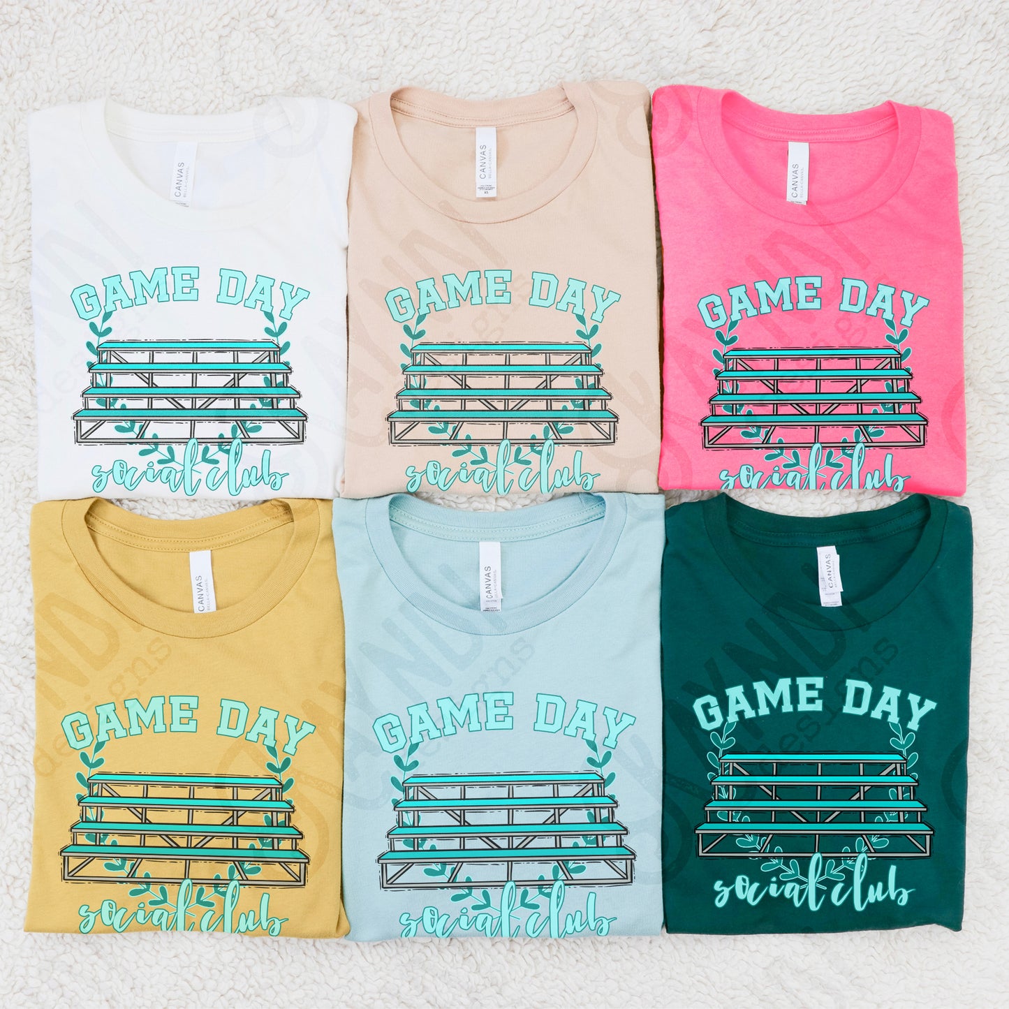 Game Day Social Teal Sublimation Design PNG Digital Download Printable Bleachers School Spirit