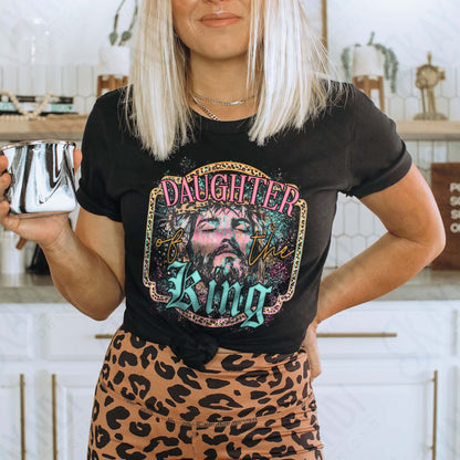 Daughter of the King Sublimation Design PNG Digital Download Cheetah Faith Jesus