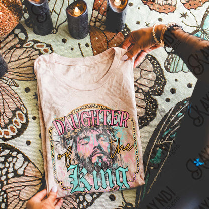Daughter of the King Sublimation Design PNG Digital Download Cheetah Faith Jesus
