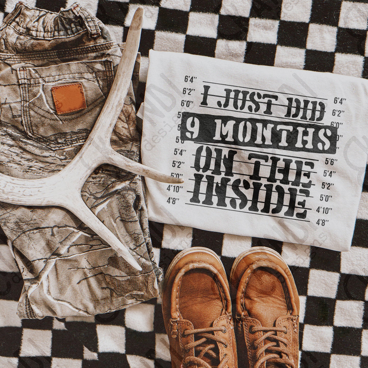 9 Months on the Inside Sublimation Design PNG Digital Download Baby Humor