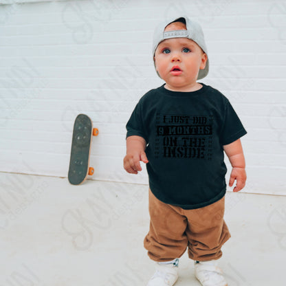 9 Months on the Inside Sublimation Design PNG Digital Download Baby Humor