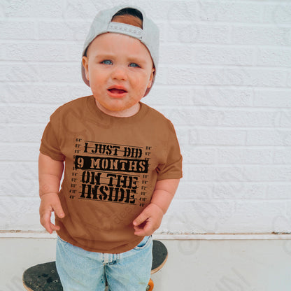 9 Months on the Inside Sublimation Design PNG Digital Download Baby Humor