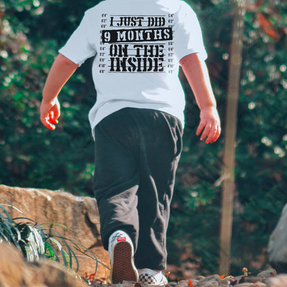 9 Months on the Inside Sublimation Design PNG Digital Download Baby Humor