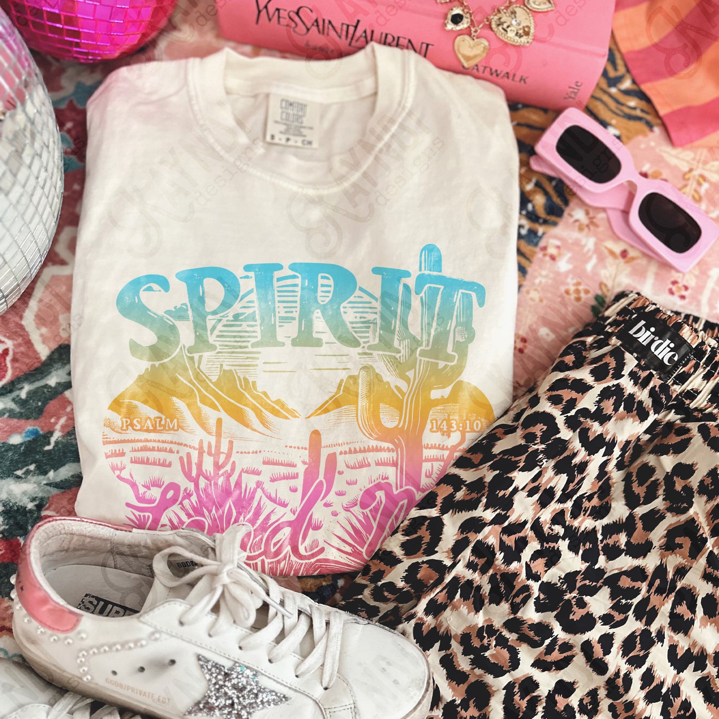 Spirit Lead Me Sublimation Design PNG Digital Download Colorful Desert Faith Spiritual