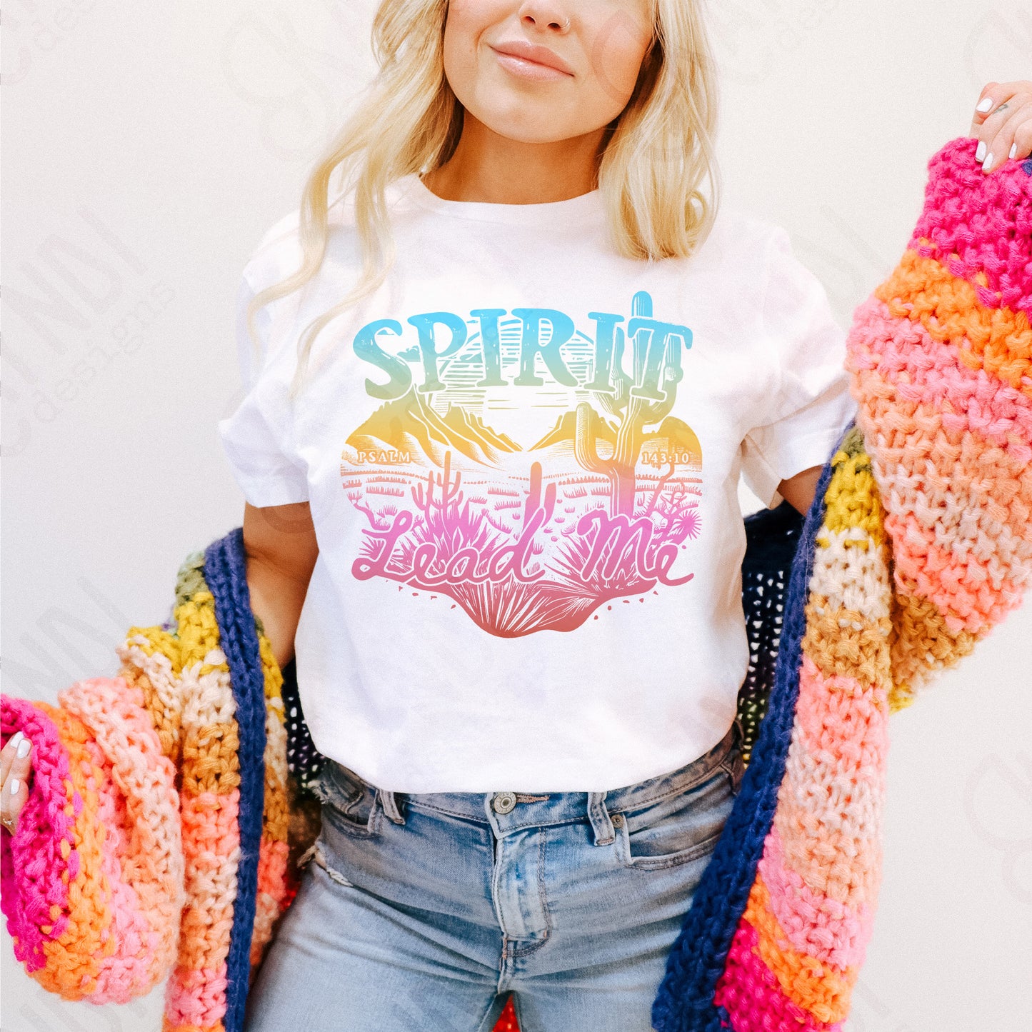 Spirit Lead Me Sublimation Design PNG Digital Download Colorful Desert Faith Spiritual
