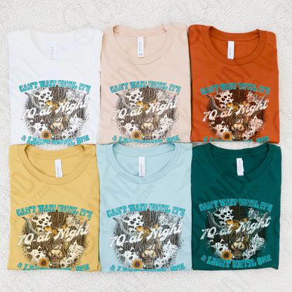 70 Degrees Distressed Sublimation Design PNG Digital Download Printable Western Cow Print