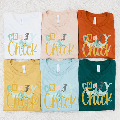 Crazy Chick Sublimation Design PNG Digital Download Printable Chickens