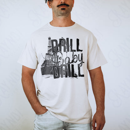 Drill Baby Drill Sublimation Design PNG Digital Download Printable Vintage Mens Industrial