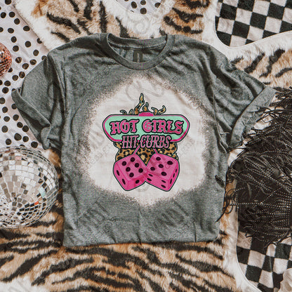 Hot Girls Hit Curbs Pink Sublimation Design PNG Digital Download Printable Dice Cheetah