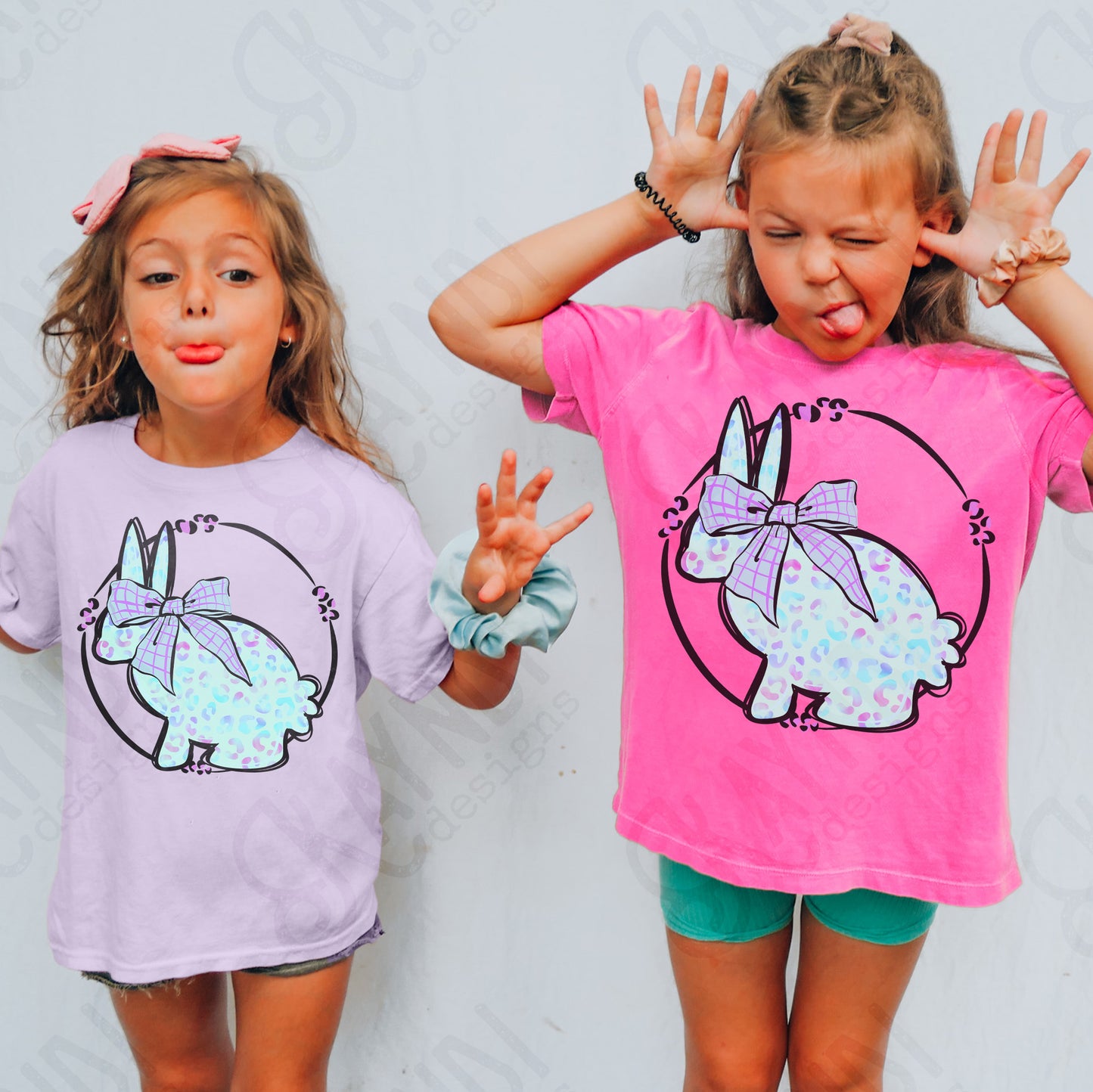 Leopard Bunny Blue Sublimation Design PNG Digital Download Printable Cute Easter