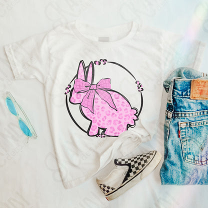 Leopard Bunny Pink Sublimation Design PNG Digital Download Printable Cute Easter