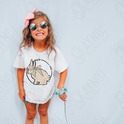 Leopard Bunny Pink Tan Sublimation Design PNG Digital Download Printable Cute Easter