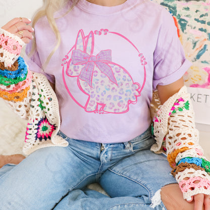 Leopard Bunny Purple Pink Sublimation Design PNG Digital Download Printable Cute Easter