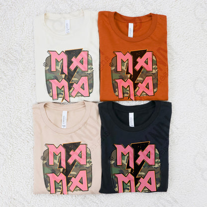 Mama Camo Sublimation Design PNG Digital Download Printable Southern Lightning Pink Retro