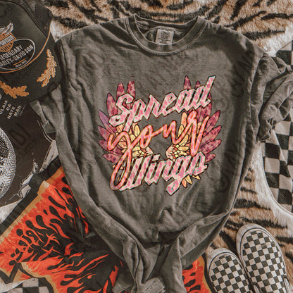 Spread Your Wings Sublimation Design PNG Digital Download Printable Vintage Cheetah