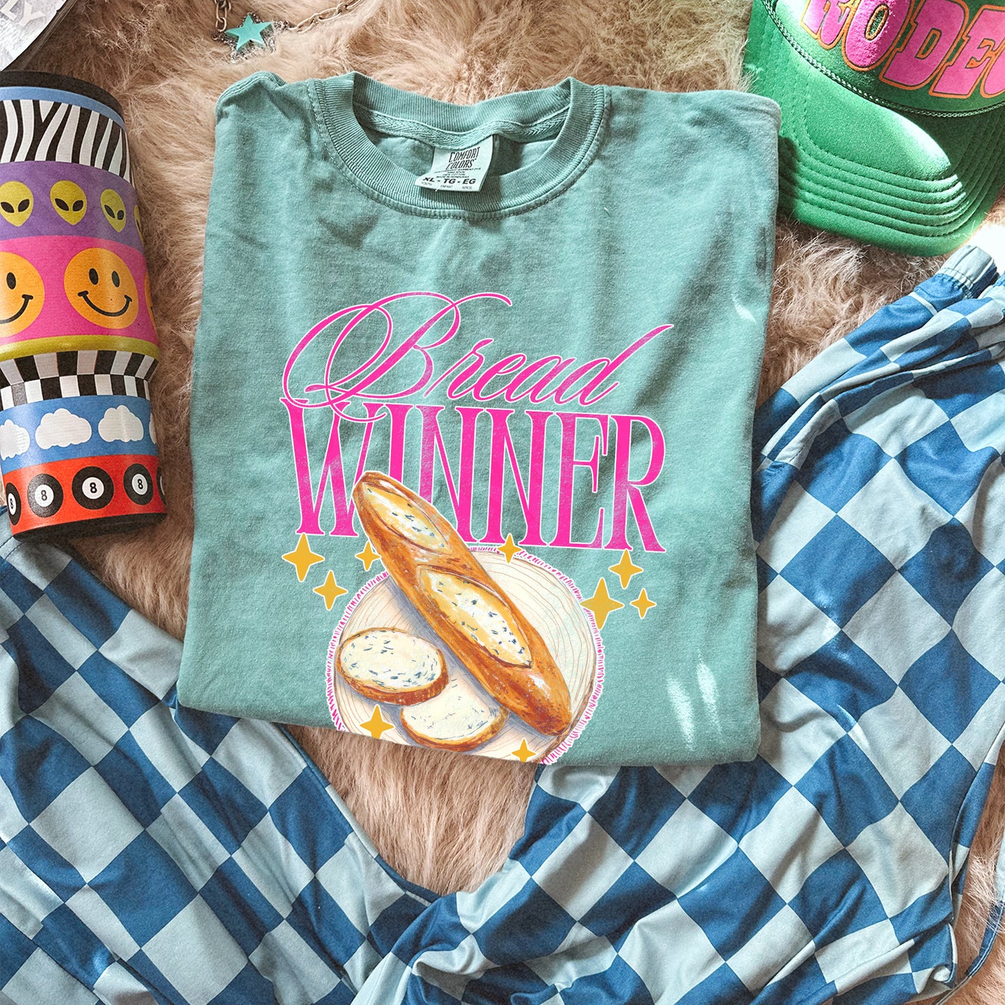 Bread Winner Sublimation Design PNG Digital Download Pink Sparkle