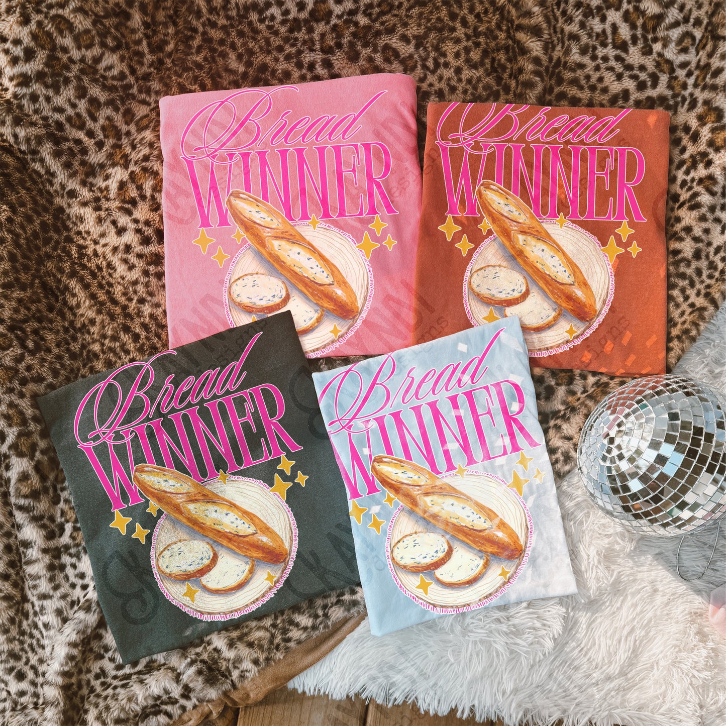 Bread Winner Sublimation Design PNG Digital Download Pink Sparkle