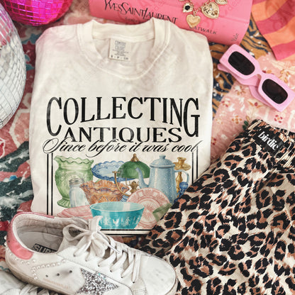Collecting Antiques Sublimation Design PNG Digital Download Vintage Dish Glass