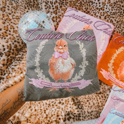 Couture Chick Sublimation Design PNG Digital Download Pink Chicken Club