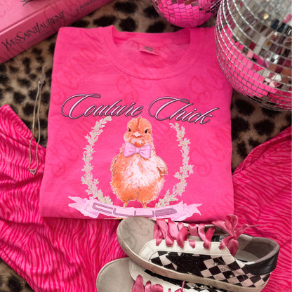 Couture Chick Sublimation Design PNG Digital Download Pink Chicken Club