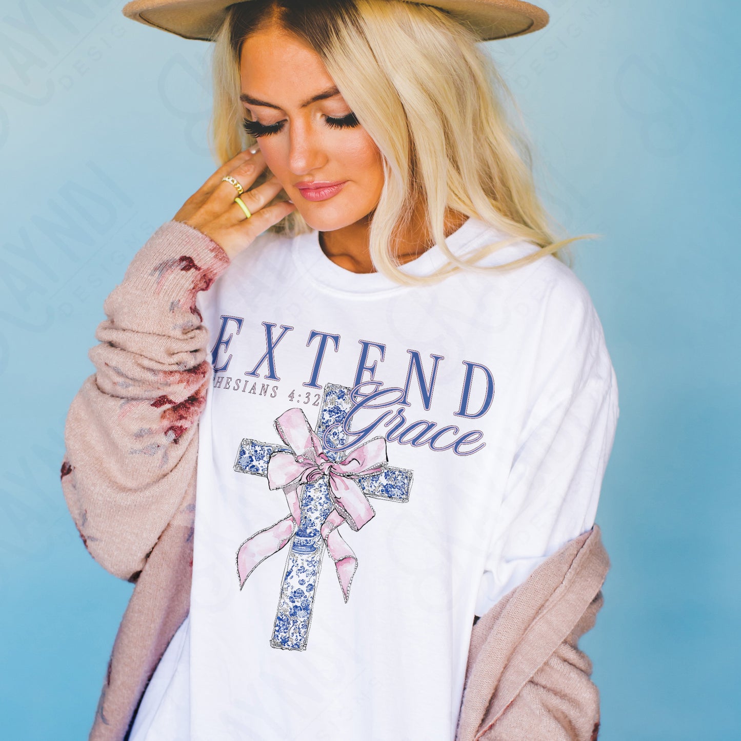 Extended Grace Sublimation Design PNG Digital Download Ephesians 4:32 Faith Cross