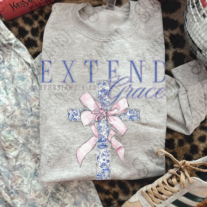 Extended Grace Sublimation Design PNG Digital Download Ephesians 4:32 Faith Cross