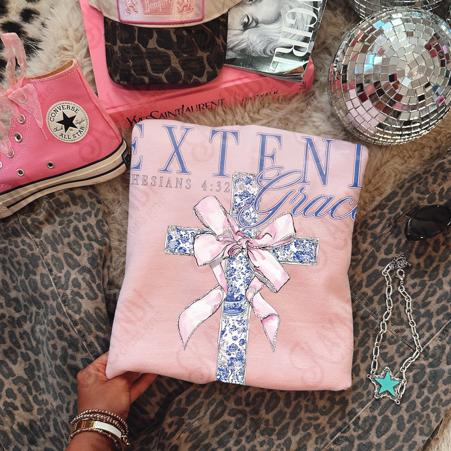 Extended Grace Sublimation Design PNG Digital Download Ephesians 4:32 Faith Cross