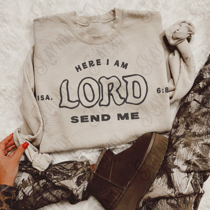 Here I Am Single Color Sublimation Design PNG Digital Download Lord Faith