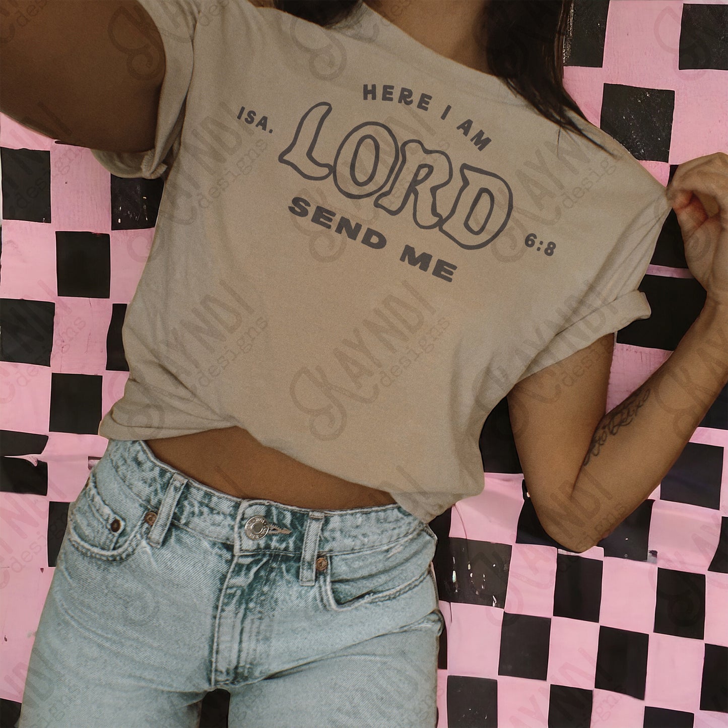 Here I Am Single Color Sublimation Design PNG Digital Download Lord Faith