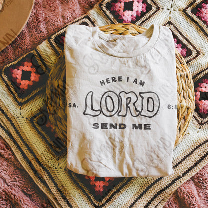 Here I Am Single Color Sublimation Design PNG Digital Download Lord Faith