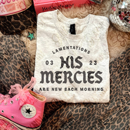 His Mercies Single Color Sublimation Design PNG Digital Download Faith Lamentations
