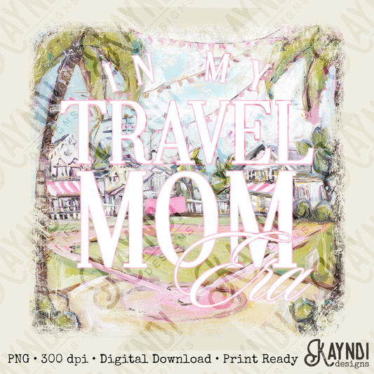Travel Mom Era Sublimation Design PNG Digital Download Palm Ball Sport